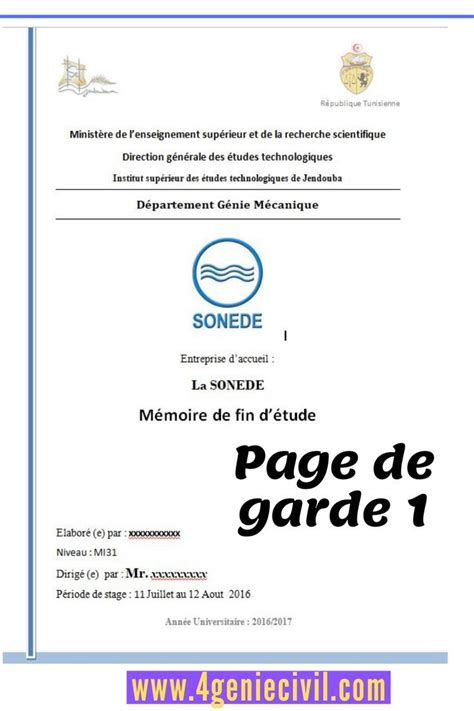 Page De Garde Mémoire Word Page De Garde Mémoire Page De Garde Mémoire