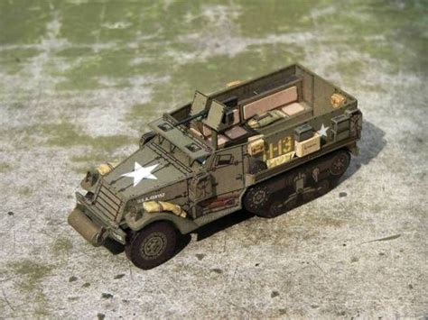 Wwii M3 Half Track Armored Vehicle Ver2 Free Paper Model Download
