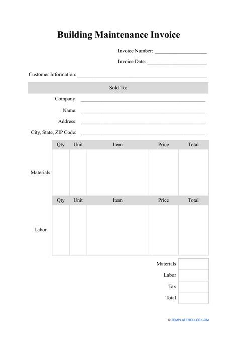 Building Maintenance Invoice Template Fill Out Sign Online And