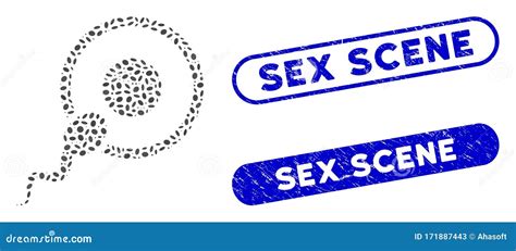 Elliptic Mosaic Sperm Insemination With Textured Sex Scene Seals Stock Vector Illustration Of