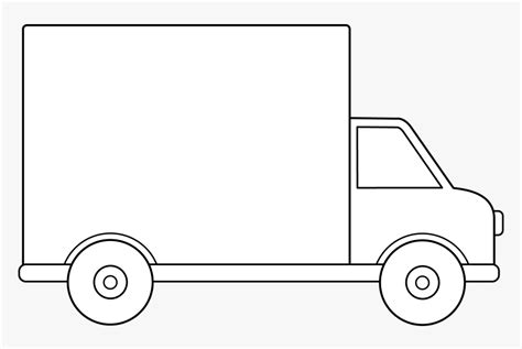 Delivery Truck Line Art Box Truck Clip Art Black And