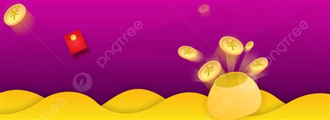 Purple Floating Gold Coin Geometry Game Banner Background Purple