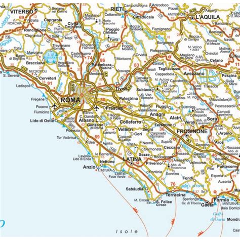 Italia Mappa Stradale Mappa Stradale Italia Mappa Eur