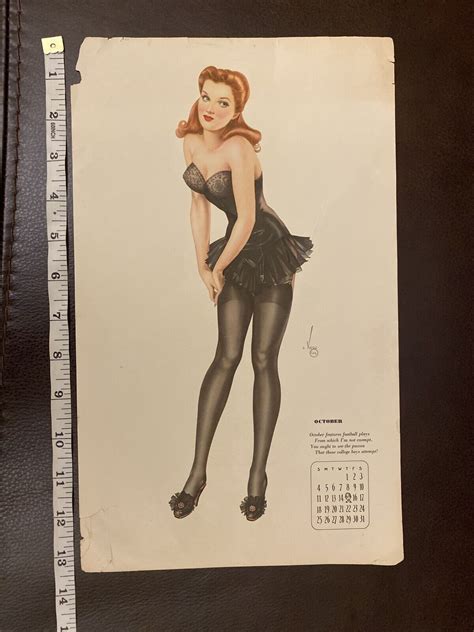 1942 alberto vargas original esquire calendar pin up girl page october ebay