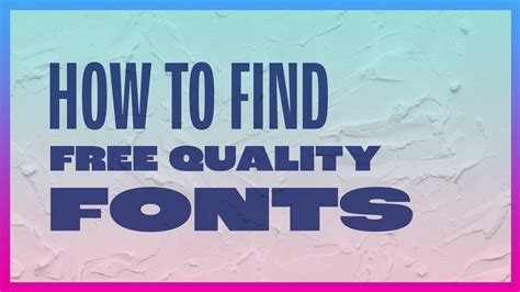 How To Find Free Fonts Youtube
