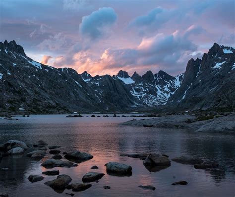 Wyomings Wind River Range Landscape Scenery Sunset Colors