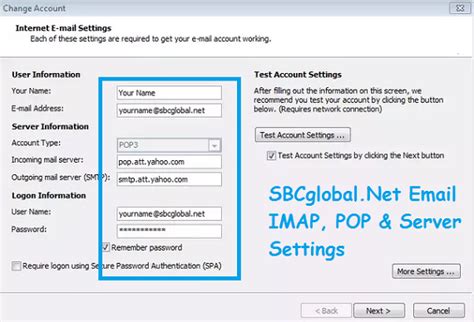 Sbcglobalnet Email Settings 2020 Server Setup Imap Smtp Pop