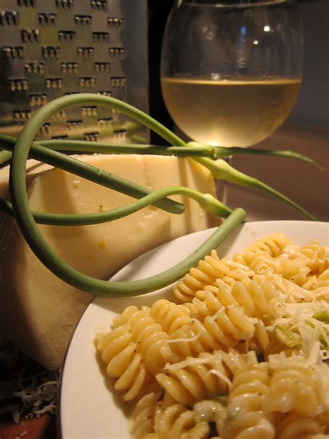Andrea The Kitchen Witch Pasta With Garlic Scapes Peas And Asiago