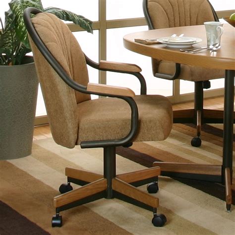 Upholstered Dining Chairs With Arms And Casters Dining Room Chairs