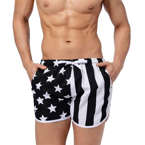 Mens Swim Trunks American Flag Board Shorts Beach Shorts Quicksilver