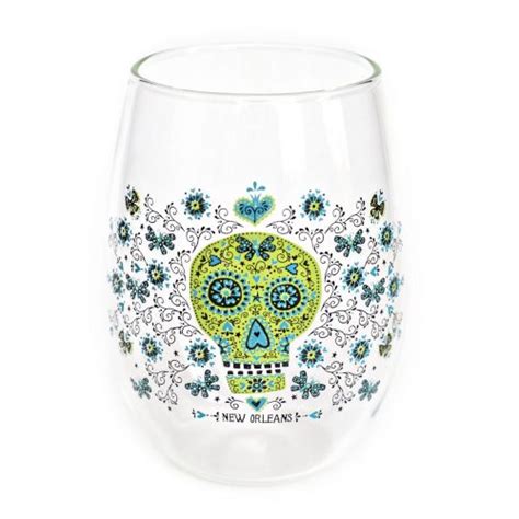 Sugar Skull Stemless Wineglass Roux Royaleroux Royale