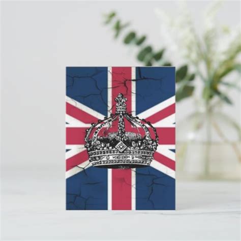 Union Jack Flag Queen Of England Diamond Jubilee Postcard Zazzle
