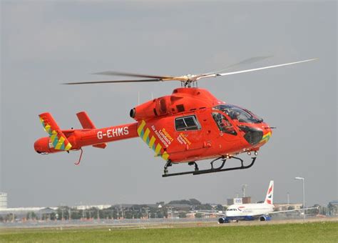 London Air Ambulance At Heathrow Helicopter Coast Guard Rescue