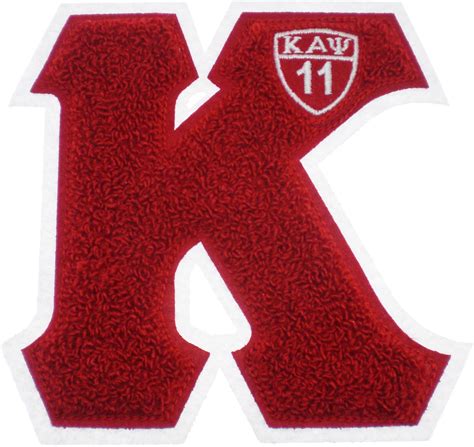 Kappa Alpha Psi Letter Shield Chenille Sew On Patch Red 575w X 5