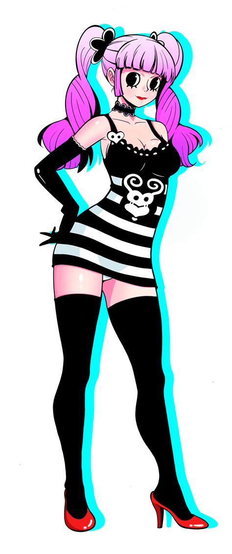 perona one piece absurdres artist request highres 1girl black eyes breasts character