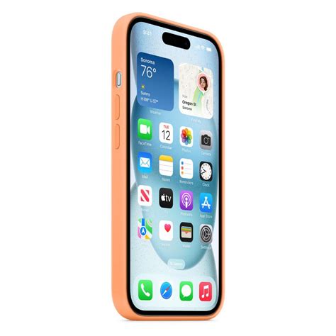 Iphone 15 Orange Sorbet Silicone Case With Magsafe
