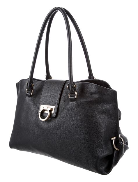 Salvatore Ferragamo Gancini Leather Shoulder Bag - Handbags - SAL50064 ...