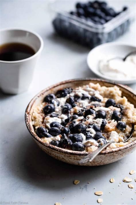Blueberry Oatmeal With Cheesecake Swirl Food Faith Fitness
