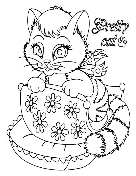 Kitten Coloring Pages 21 Printable Kitten Coloring Pages For Etsy Uk