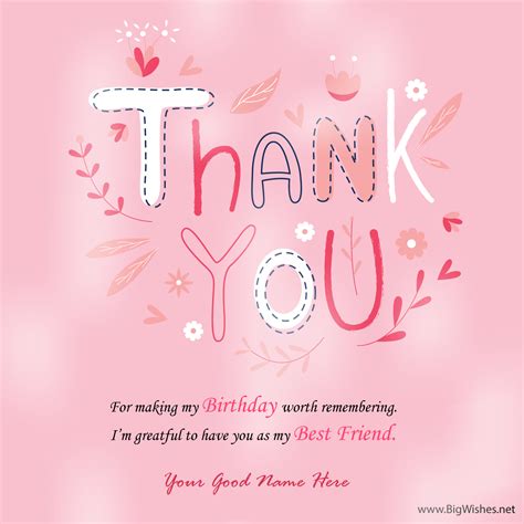 Thank You Birthday Wishes Reply For Friends Cards Images