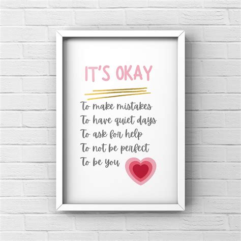 Its Ok To Make Mistakes A4 Print Delivered Wall Art Etsy