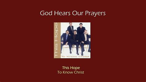 God Hears Our Prayers Lyric Video Youtube