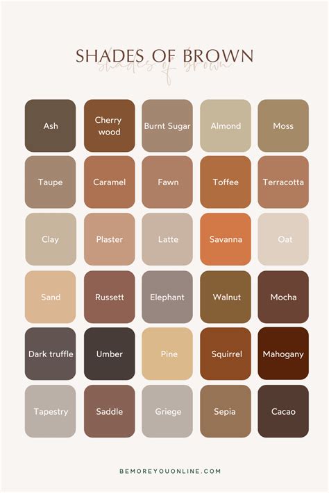 Brown Color Palette Names Kisha Clinton