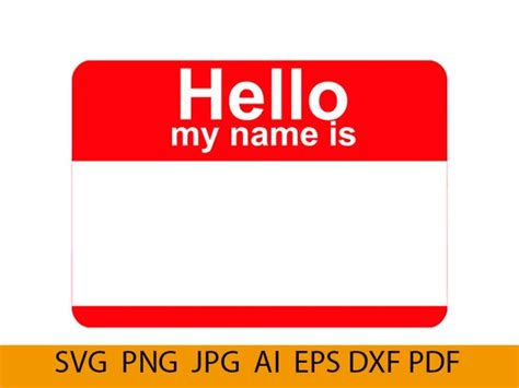 hello my name is tag svg hello my name hello svg name tag etsy