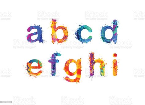 Alphabet Letters A B C D E F G H I Part 1 Of 3 Stock Illustration