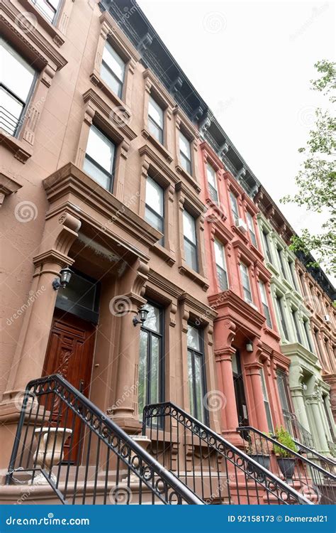 Harlem Brownstones New York City Stock Image Image Of Mount