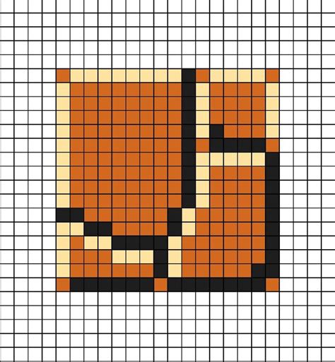 A Pixel Art Template Of An Orange Super Mario Block Hama Bead Perler