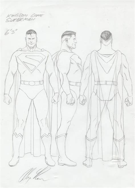 Alex Ross Superman Model Sheet In Sal Abbinantis Alex Ross Winter