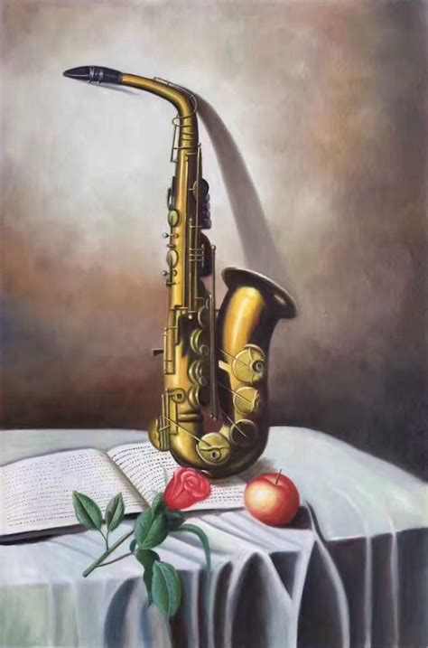 Simple Modern Hand Painted Oil Painting On Canvassaxophone60x90cm23