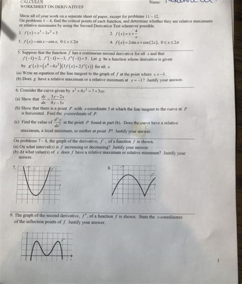 Derivatives worksheet ap physics c. Printable Derivative Practice Worksheet - Grade Worksheets ...