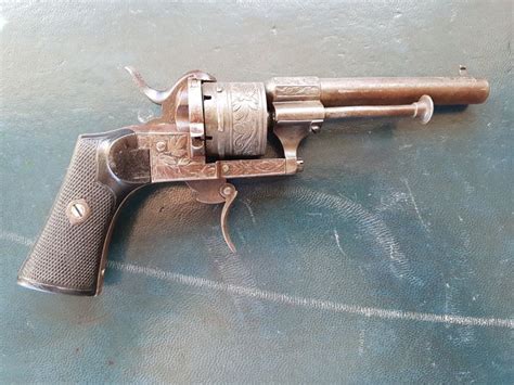 België Double Action Da Pinfire Lefaucheux Revolver 7mm Cal
