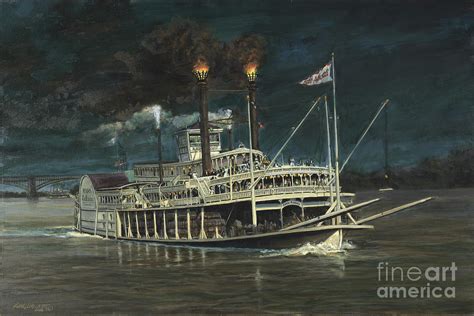 Steamboat On Mississippi Painting By Don Langeneckert Fine Art America