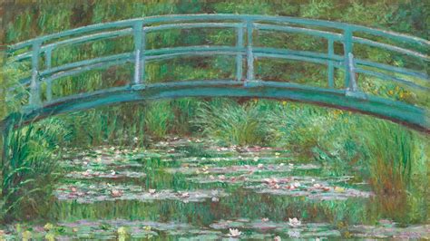1280x720 Resolution Green Footed Bridge Over Lily Pads Painting