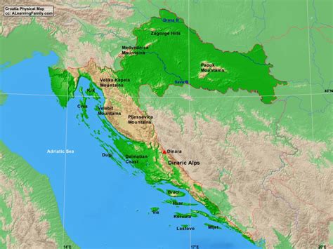On this page, you will find current ferry maps for the whole of croatia. Croatia Physical Map - A Learning Family