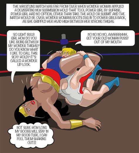 Wonder Woman Grapples Power Girl Superhero Catfights Female Wrestling