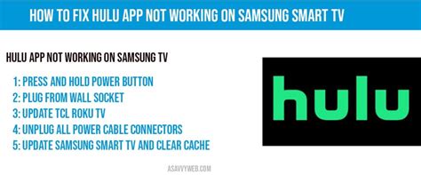 3 smart tv apps not working products found. How to fix HULU App Not Working on Samsung Smart TV - A ...