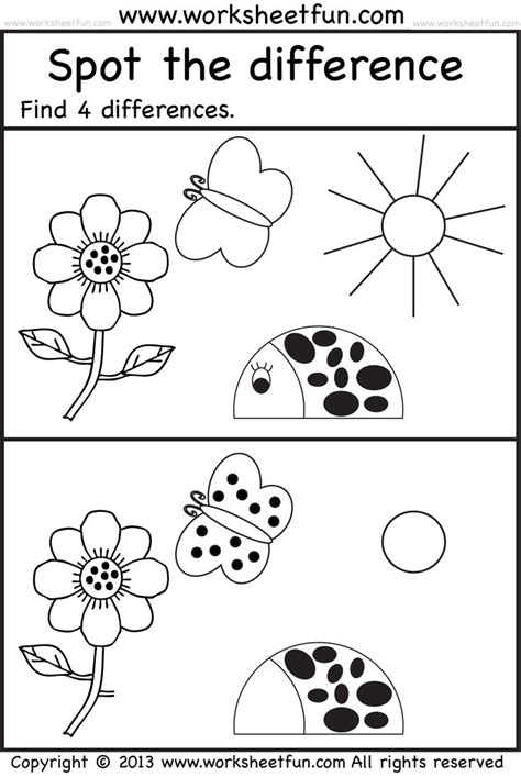 Spot The Difference 7 Worksheets Worksheets For Kids Preschool