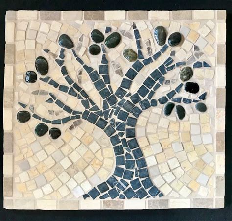 Olive Tree Mosaic Black Olives Mosaic Tree Of Life Mosaic Stone