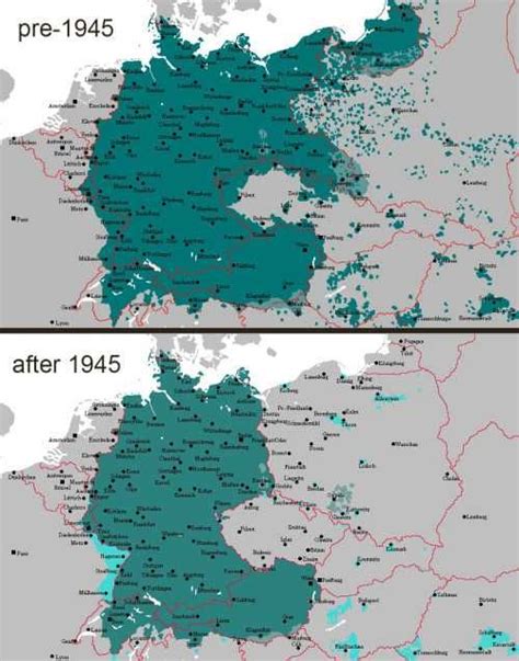 German Speaking Areas Before 1945 And After 1945 Imgur Germany Map