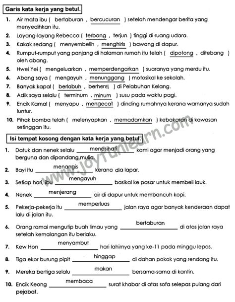 100%(7)100% found this document useful (7 votes). Standard 4 Latihan Kata Kerja