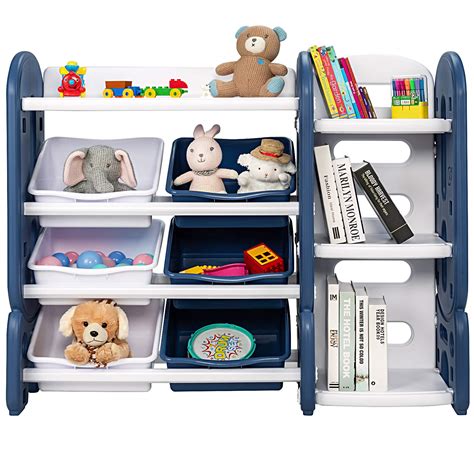 Buy Honey Joy 4 Tier Kids Toy Storage Organizer With 6 Bins 2 In 1 Toy