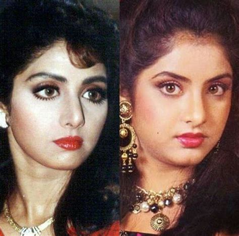 Sridevi And Divya Bharti Salman Khan Photo Vintage India Celebrity Makeup Old Actress South