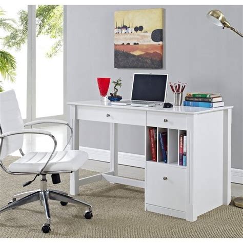Deluxe White Wood Computer Desk Overstock Shopping Great Deals On Desks