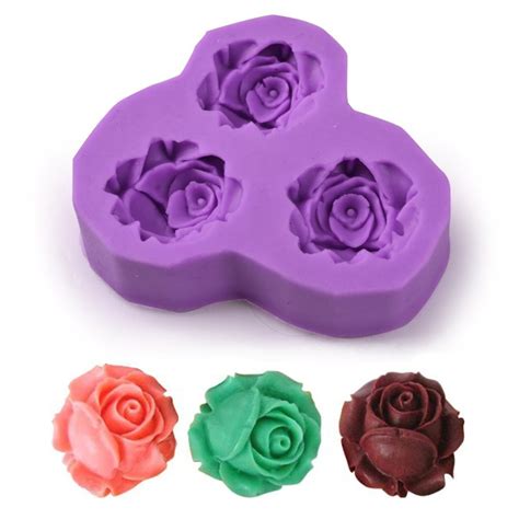 molde de silicone rosas confeitaria biscuit f53 elo7