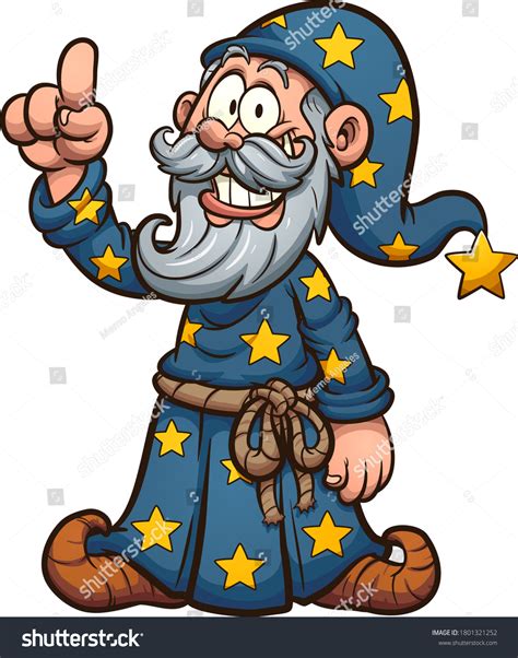 Cartoon Wizard Holding Finger Vector Clip Stock Vector Royalty Free