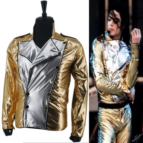 Mj Michael Jackson History Bad Golden Spandex Double Breasted Woven
